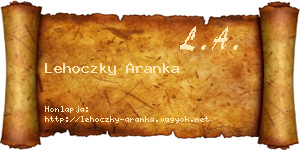 Lehoczky Aranka névjegykártya