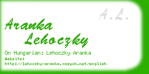 aranka lehoczky business card